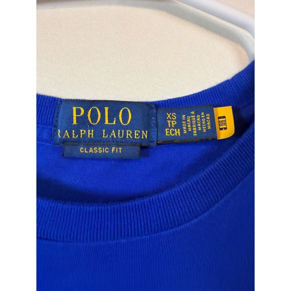Polo Ralph Lauren Classic Fit 1967 Graphic Crewneck T Shirt Blue Mens Size XS